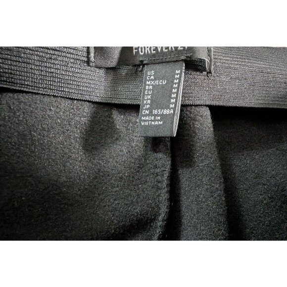 Women's M Forever 21 Faux Leather Flare Pants Black High Rise Bell Bottom Vegan - Picture 7 of 7